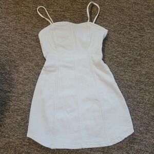 Zara White Spaghetti Strap Mini Sundress for Weddings